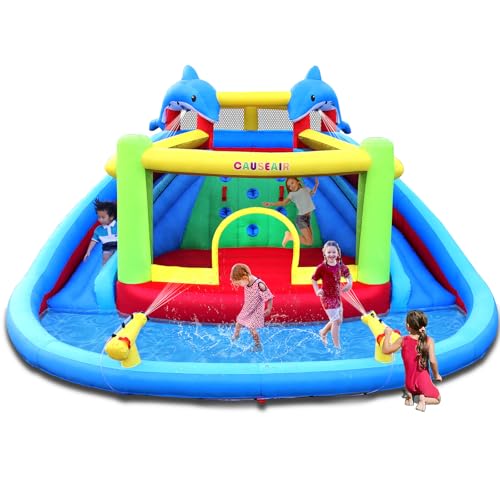 Causeair Inflatable Bounce House with Slide,Dolphin...