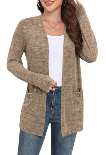 Image of Yincro Womens Lightweight Cardigan Long Sleeve Open Front Casual Sweater Cardigans with Pockets