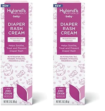 Hyland's Naturals - Crema para dermatitis del pañal para bebé, calma, trata y previene la erupción del pañal, con óxido de zinc, caléndula orgánica,