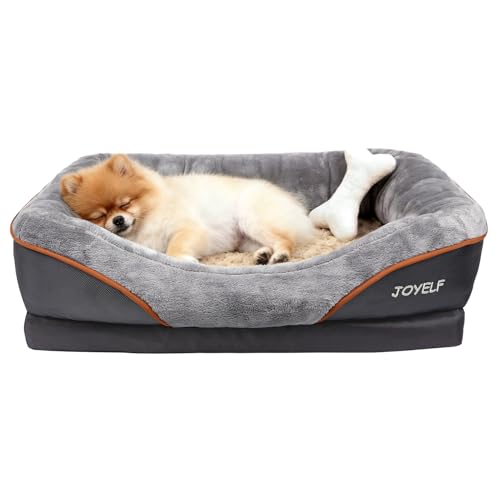 JOYELF, Cuccia ortopedica per cani in memory foam con copertura rimovibile e lavabile, con giocattolo con sonaglio
