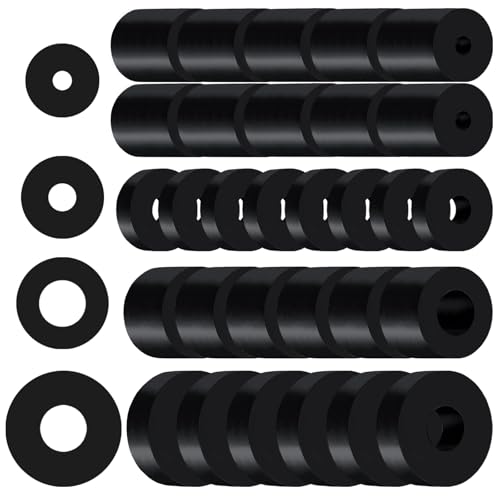 30 PCS Rubber Spacer 4 Sizes Black Non-Slip Thick Grommets Vibrat...