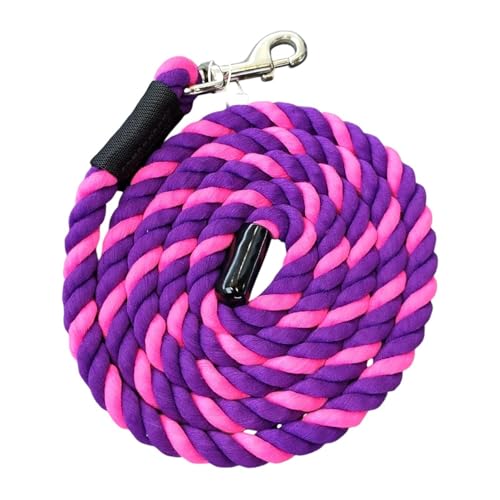 QSTDGVPW Cuerda de Plomo de Algodón con Clip Giratorio para Rendimiento Equino Y Accesorio Rápido, Rosa Morado