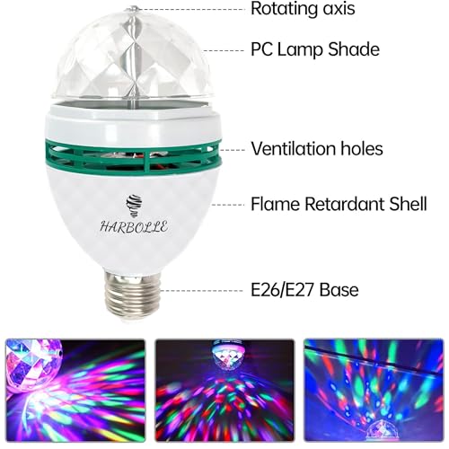 Ampoule stroboscopique LED RGB rotative culot E27 double pack à effet cristal magique - 3