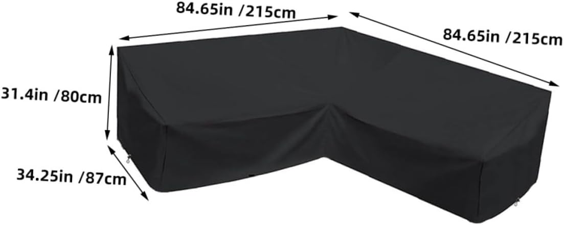 VICASKY Outdoor Sectional Sofa Cover Heavy Duty Weatherproof Shaped Couch Protector Made of Oxford Fabric for Garden Patio Furniture Windproof Design