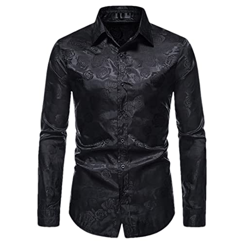 Chemise d'affaires pour homme imprimé rose coupe droite décontractée