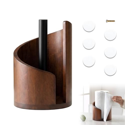 1 Pièce Porte Essuie Tout Support Essuie Tout en Bois Massif Vertical Stable Gain De Place Surface Lisse pour Cuisine Salle À Manger Et Plan De Travail