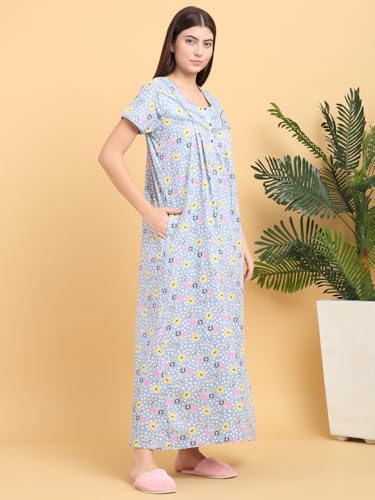 Image of Sweet Dreams Women's Cotton Maxi Night Dress Nightgown