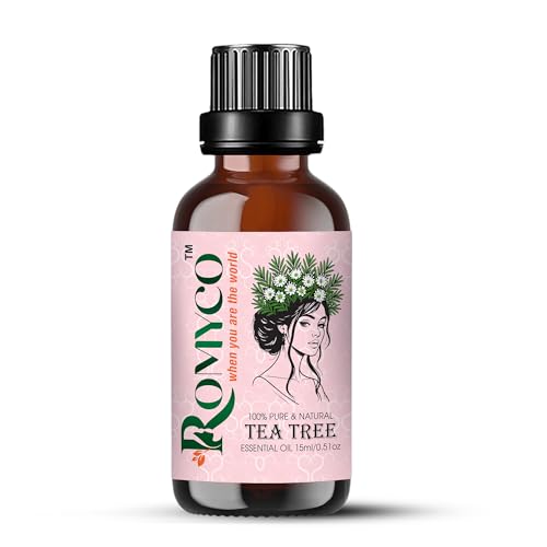 Image of Romyco Tea Tree Essential Oil 15ml | Acne, Skin Care & Itchy Scalp Relief | Antibacterial | Diffuser & Aromatherapy | Pure Premium & Undiluted