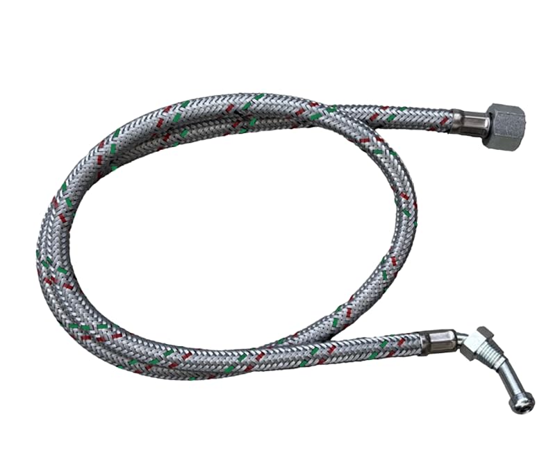 Anglo Nordic Flexible Oil Line Hose 1/4" M Elbow x 3/8" F Braided Boiler Hose - 900mm Long Riello Compatable 1/4" M Bent x 3/8" F