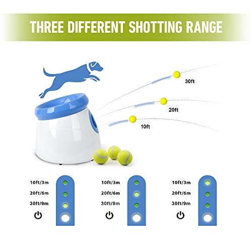 Petprime Dog Automatic Ball Launcher Dog Interactive Toy Dog Fetch Toy Pet Ball Thrower Throwing Game 3 Tennis Balls Tennis Ball Launcher For Dogs Included Launch Distance 10-30Ft #TOP2