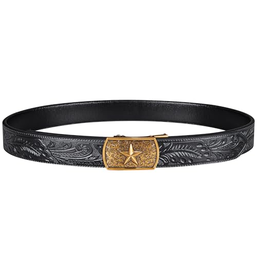Image of Dubulle Men's Ratchet Belt Gold /Black /Red /Green /Blue /White Automatic Buckle Business Casual Belt Gift - Adjustable Fit