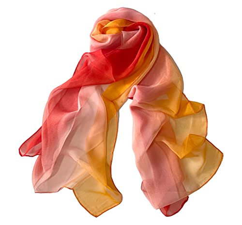 COTIM COYIN Women Lightweight Fashion Scarf, Silky Gradient Solid Color Wrap Long Shawls for Party Wedding Sring Summer Beach