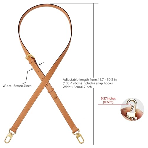 Image of Vachetta Genuine Leather Adjustable Genuine Leather Crossbody Straps Replacement (Honey Pink)