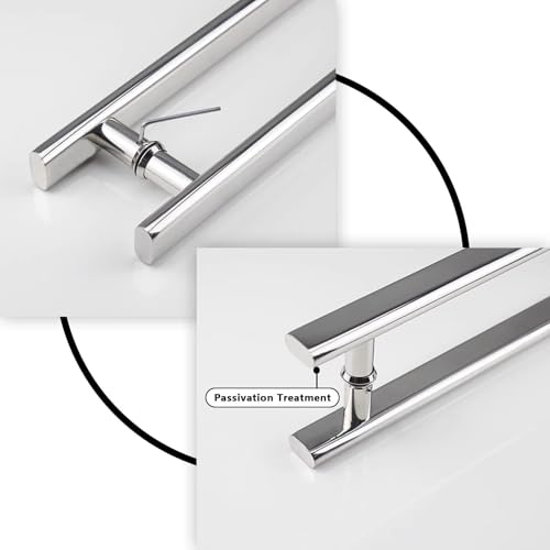 Mango de puerta de cristal de fácil instalación y sistema push-pull 6