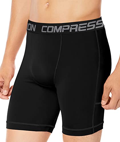 Holure Men's 5 Pack Performance Compression Shorts Athletic Running Underwear Black/Black-Red Line/Camo White/Grey/Camo Black01 19-L #TOP1