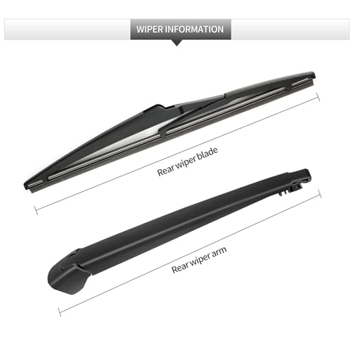 Image of Rear Windshield Wiper Blade and Arm for Mazda CX-5 2013-2025 | OEM Replacement for CX5 CX 5 Back Wipers Arm Blade Streak-Free Assembly All-season Automotive Parts