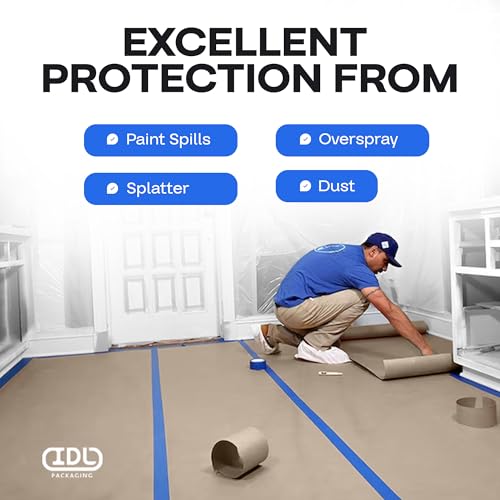 IDL Packaging Brown Rosin Masking Paper 36" x 1992" (166 feet), 498 Sq.Ft. – Thick Floor Covering (66 lb Thickness) - USA-Made for Painting and Construction, Surface Protection by IDL Packaging - Used condition - Image 6