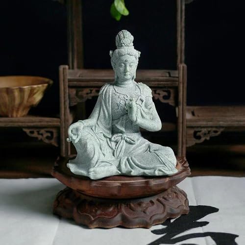 Image of livelyfish Fish Tank Decorations Buddha Statue Aquarium Stone Buddha Figurine Asian Zen Garden Guanyin Statues Underwater Landscaping Ornament, B