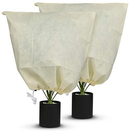 MIXC Plant Covers Freeze Protection, 23.6''&times;23.6'' Winter Cold Weather Frost Blankets Shrub Jacket...