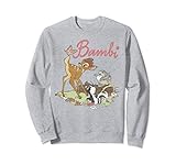 19DNBM00002A-001 Disney Bambi Thumper Flower Simple Portrait Logo Sweatshirt