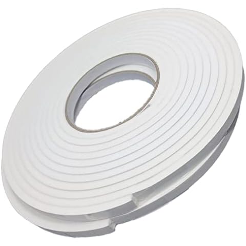 Pack of 2 X 5M Foam Draught EXCLUDER Weather Seal Strip Insulation for Doors Windows Tape Self Adhesive Waterproof 9MM Wide 5MM High Cover