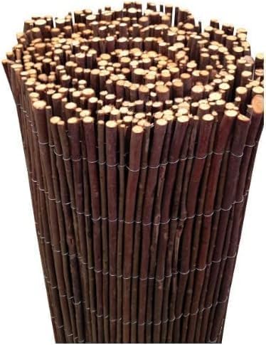 Mugar- Mimbre Grueso Natural en Rollos de 5 Metros - Vallas de Ocultación Naturales para Jardín- Varias Alturas (2 x 5 metros)