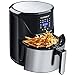 LLIVEKIT Heißluftfritteuse XXL mit 5 Liter in Silber, Heissluft Fritteusen Air Fryer mit Digitalem LED-Touchscreen, 10 Programmen, Timer & Warmhalten, Fritteuse mit Rezeptbuch, ohne Öl, 1400W