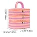 Apxouans Three Layer Makeup Bag for Women Fashion Stripes Cosmetic Bag Preppy Style Travel Water-Resistant Toiletry Bag for Storage Toiletries Cosmetics Sets for Women Teen Girls Purple