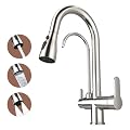 Kitchen Sink Faucet with Pull - Down Sprayer, 2 - Handle 3 - in - 1 Kitchen Sink Filter Faucet, Cold and Hot Mixer Drinking Water Faucet (Chrome)