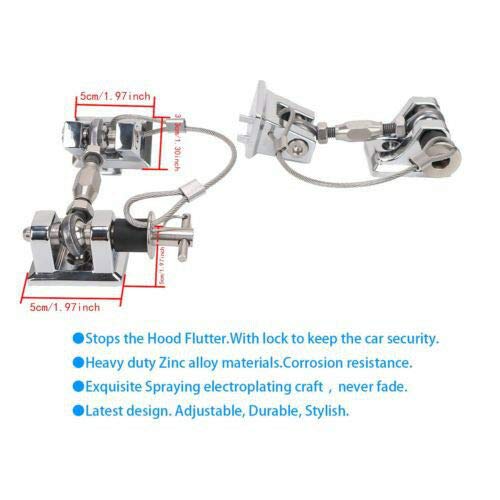 2Pcs Aluminum Hood Catch Lock Bracket Latch Buckle Holder for 07-17 Jeep Wrangler JK & Unlimited (Red)