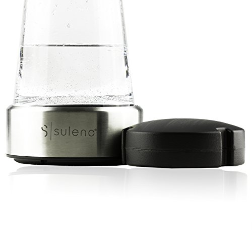 Foto von SULENO Wasserkaraffe 1l Sofia mit Kühlelement Glasflasche Glaskanne Kühlkaraffe 4 h Edelstahl Wasserflasche mit Kühlung