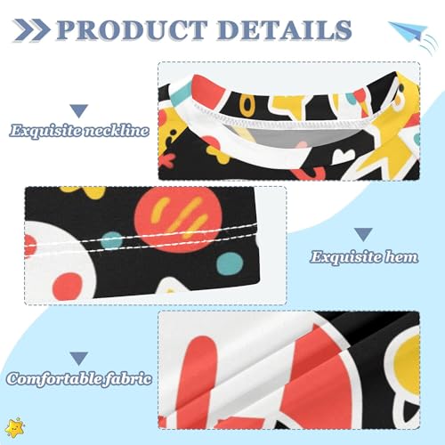 Simple Pattern Black Boy Bathing Suit UV Protection Athletic Shirt Swimwear Beach Tops 3T3