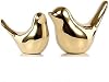 Estatuas de Aves Pequeñas FANTESTICRYAN para Decoración del Hogar, Estilo Moderno, Dorado, M y L | Figuras de Animales de Cerámica, Set de 2 Adornos Decorativos, para Sala, Dormitorio, Escritorio de Oficina, Gabinetes, Barra de Café 2