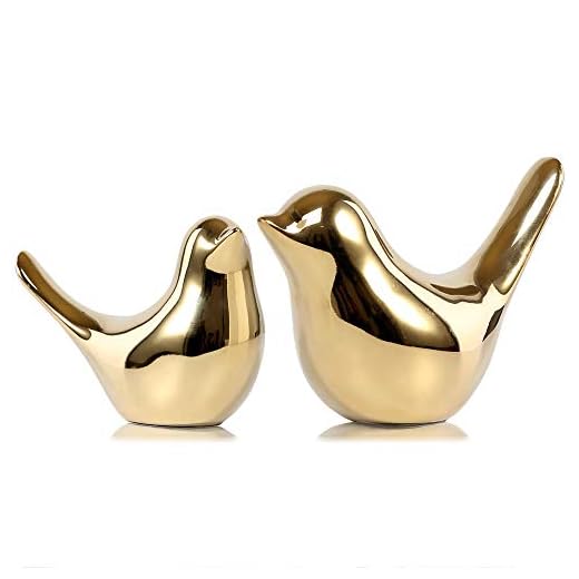 37+ Stunning Christmas Table Decorations You'll Love 4 FANTESTICRYAN Small Birds Statues Gold Home Decor Modern Style Figurine Decorative Ornaments for Living Room, Bedroom, Office Desktop, Cabinets