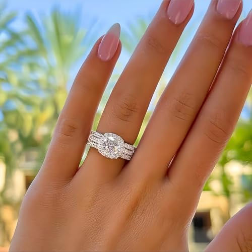 HUASAI Engagement Rings for Women Moissanite Wedding Promise Rings for Her Stackable Design Elegant Jewelry Gift2