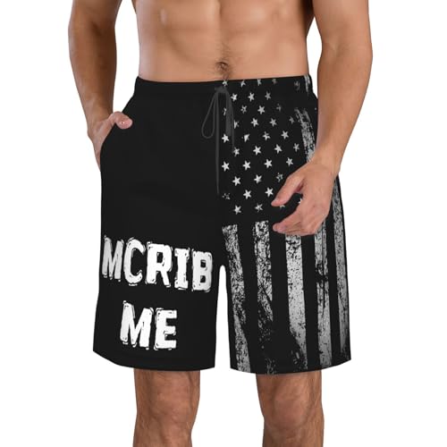 Mens Mcrib Me Swim Trunks Hawaiian Beach Quick Dry Board Shorts Breathable Suits2