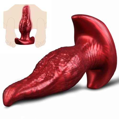 7.3 XL Large Butt Plug Huge Knot Dildo with Strong Suction Cup Monster Knotted Anal Plugs Wearable Silicone Buttplug Adult Anal Sex Toy for Men Women Tongue