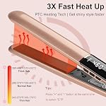 Flat Iron Hair Straightener 1 Inch with Extra-Long Floating Plates for Sleek, Smooth & Soft, Fast Heating, Ceramic Hair Straightener and Curler 2 in 1 Hair Styling Tool, Dual Voltage
