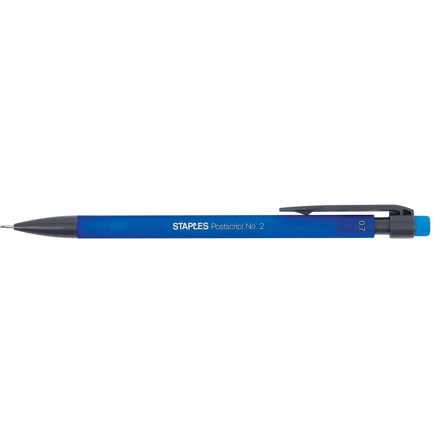 STAPLES 807969 Postscript No. 2 Mechanical Pencils 0.7 mm Black/Blue Barrel 12/Pk