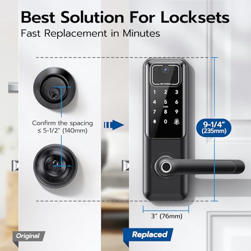 Image of WiFi Video Smart Keypad Door Lock with Camera and Doorbell, Keyless Entry