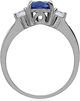 Vista 3 de Silvershake 8x6mm Oval Shape 925 Sterling Silver Engagement Ring