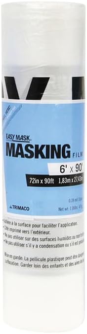 Trimaco 12-Rolls of 72" x 90' 67290 Easy Mask .4-Mil Standard Grade Masking Film
