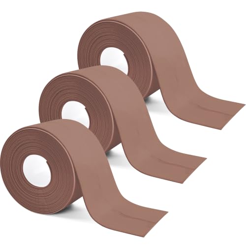 Image of 3 Rolls 10.5 Feet Caulk Tape Toilet Caulking Strip Self Adhesive Bathroom Sealing Peel and Stick Caulk Strip for Bathtub, 1.5 Inches (Brown Caulk)