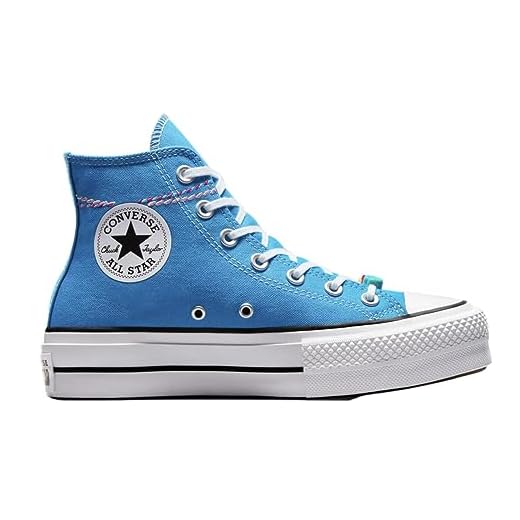 Converse Tênis feminino Chuck Taylor All Star Lift cano alto, Azul, 36