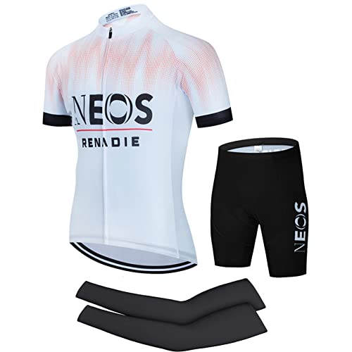 FFFF & OLFEH Vêtements Cyclisme Pro Homme Tenue Cycliste Manche Courte, Été Jerseys VTT et Cuissard à Bretelle avec 9D Coussin Gel, Cycling Route Respirant...