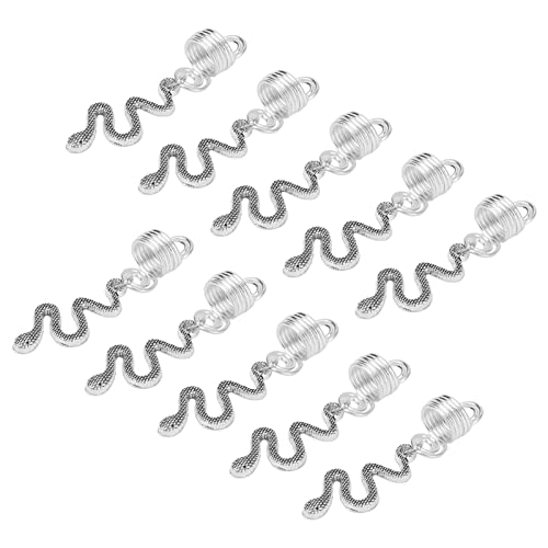 Bobina de barba requintada em forma de cobra dreadlocks espiral bobina 10 peças de liga moderna port