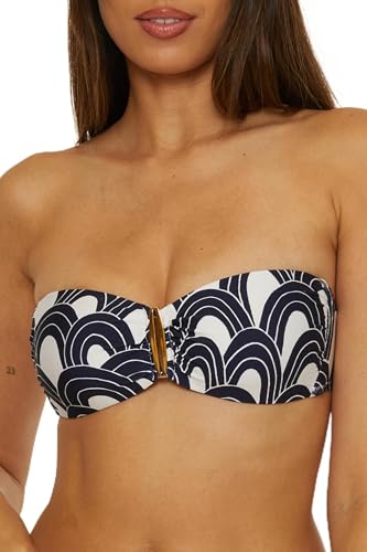 Trina Turk Women's Arches Bandeau Bikini Top, Adjustable, Tie Back, Swimwear Separates