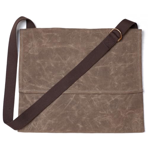 Foraging Bag 16 oz Waxed Canvas Haversack Bushcraft Shoulder Bag Durable Messenger Bag with Pocket