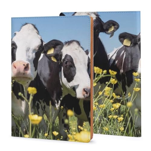 Couverture rechargeable en cuir synthétique chic au motif vache A5