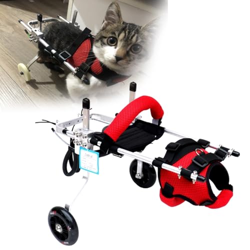 Adjustable Cat Wheelchair for Hind Leg Paralysis, Fully Adjustable Aluminum...